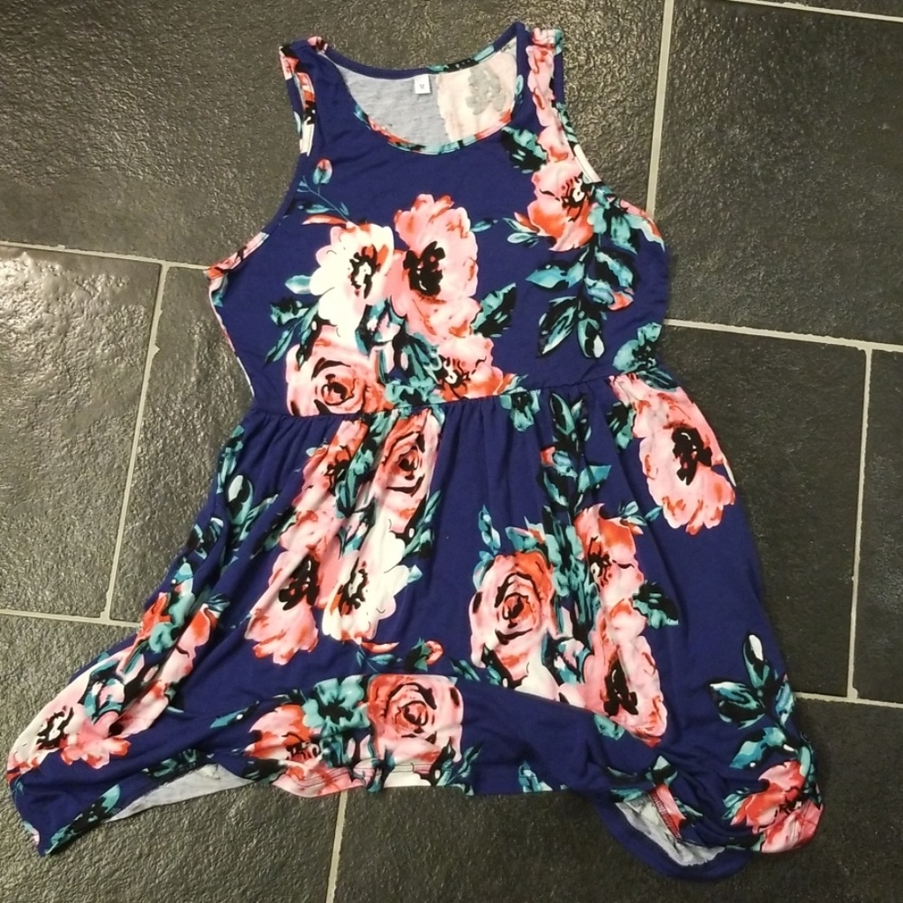 A-Line Floral Sleeveless Dress